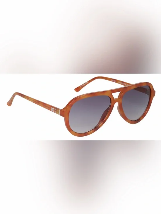 Frye Tan Brown Plastic Aviator Sunglasses