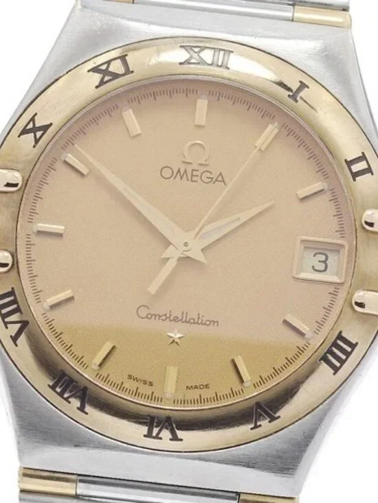 OMEGA Constellation 1312.10 date half bar gold Dial Quartz Men's Watch_945560