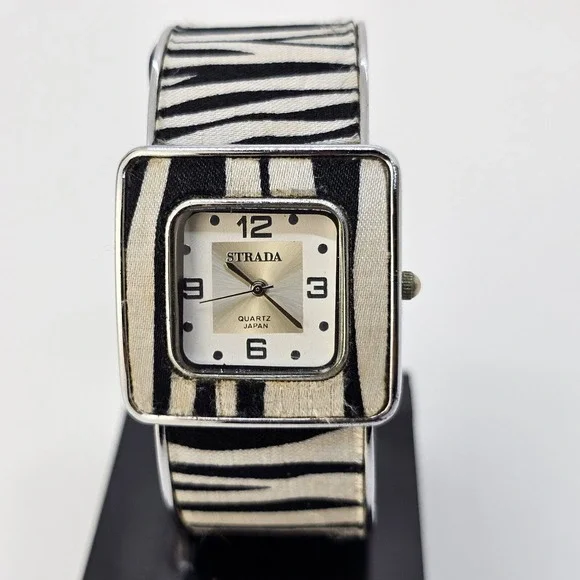 Strada Women's Watch 35MM Zebra Design‎ Cuff White Dial 6
