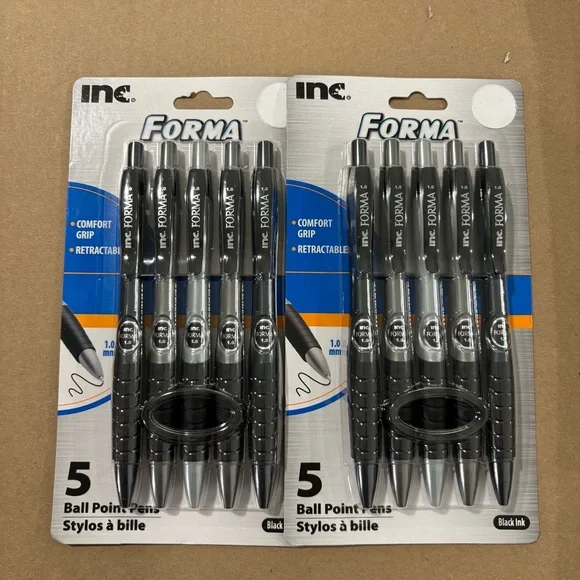 INC International Concepts Forma Black Ball Point Pens - Pack of 10