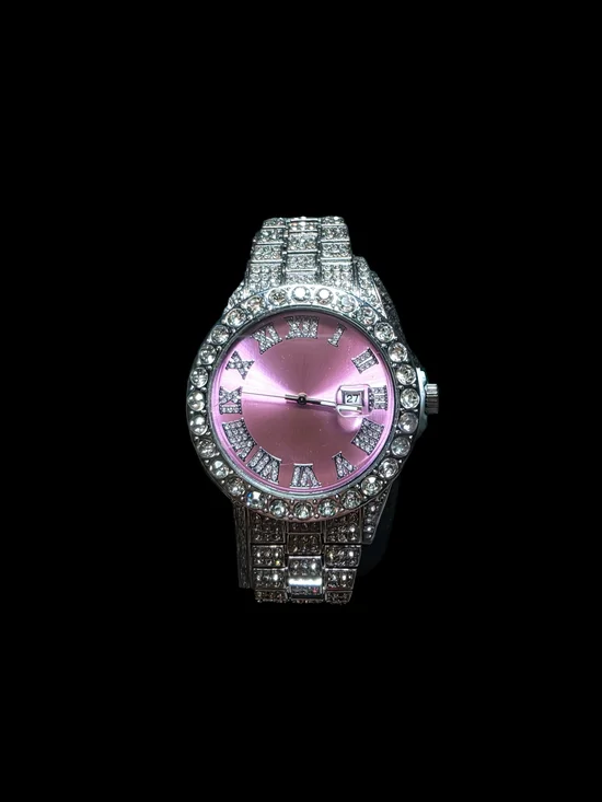 Women's Pink Crystal Accent Bracelet Watch