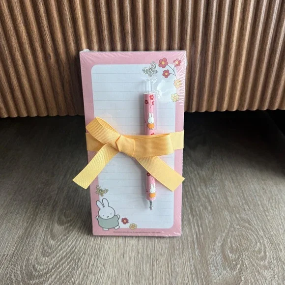 Miffy Magnetic List Pad and Gel Pen Set Pink Floral Bunny Dick Bruna MY200 NEW