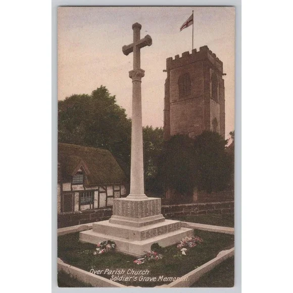 Chester England Soldiers Memorial Church Tower Over Parish WWI‎ 1924 POSTCARD