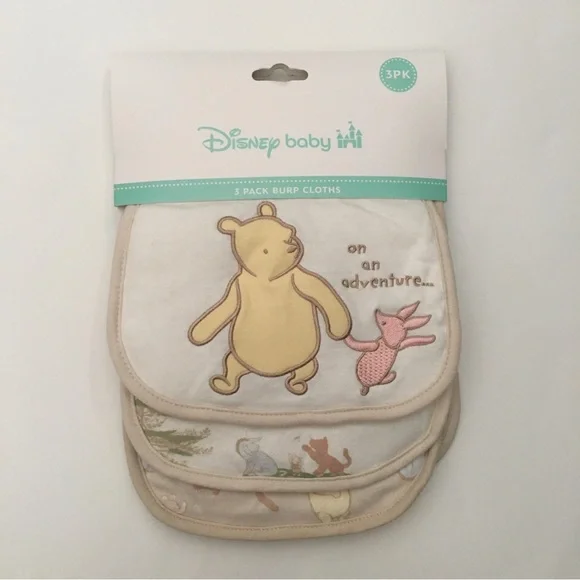 Burp Cloths 3 pack Winnie the Pooh Theme NEW | Disney Baby