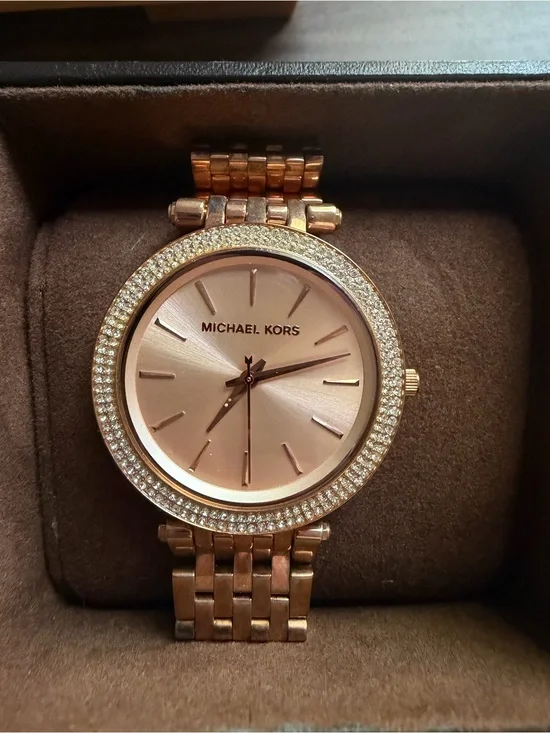 Michael Kors Rose Gold Crystal Women’s Watch & Bracelet