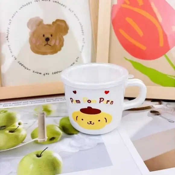 #6332 Hello Kitty & Friends - Pompompurin 5D Melamine Small Cup with lid