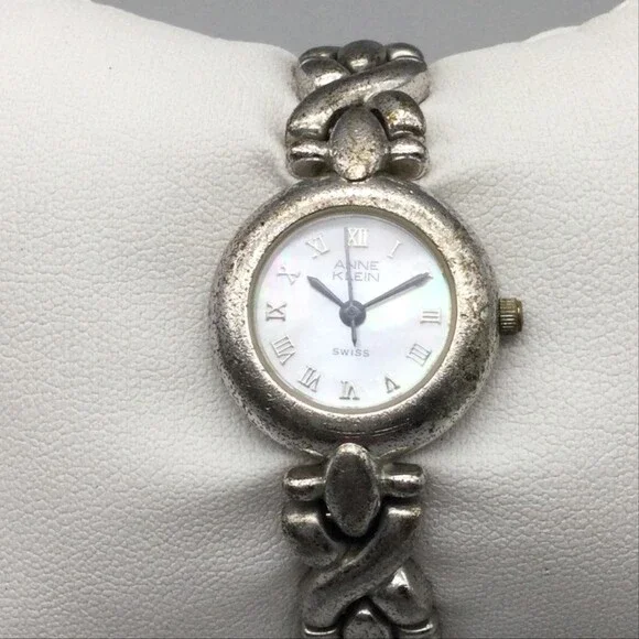 Vintage Anne Klein Womens Watch 22mm Sterling Silver 925 New Battery 5.25