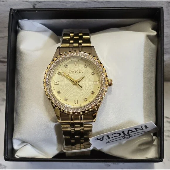 Invicta Wildflower Women's Watch 33mm Gemmed Gold 69231 Brand New