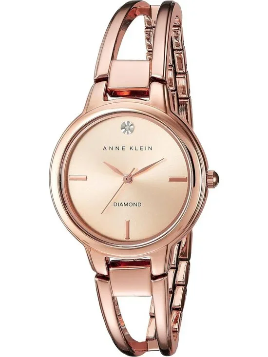 Genuine Diamond Dial Bangle Watch for Women - Elegant & Stylish Timepiece