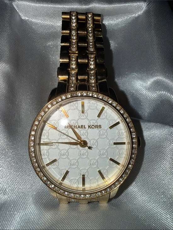 Michael Kors Gold-Tone Crystal Dial Bracelet Watch