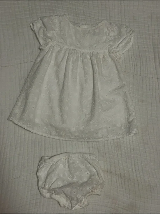 White Eyelet Baby Dress and Bloomers - Kids Accessories