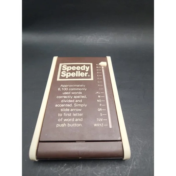 Vintage 1970s  Speedy Speller Retro Mechanical Desktop Word Finder Spell Checker