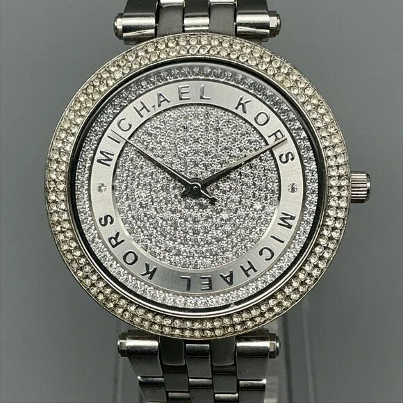 Michael Kors Womens Watch 32mm Silver Tone Stainless MK-3476 New Battery 6.75