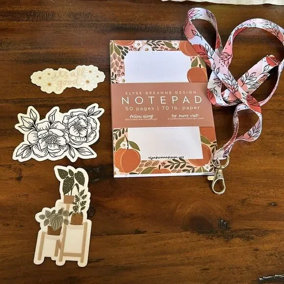 Elyse Breanne Bundle Lanyard Notepad Stickers  all new