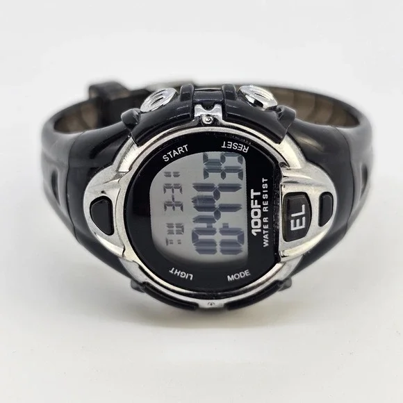 Sport Digital Women Watch 37MM DayDate Black‎ Plastic Bands Up to 6.5