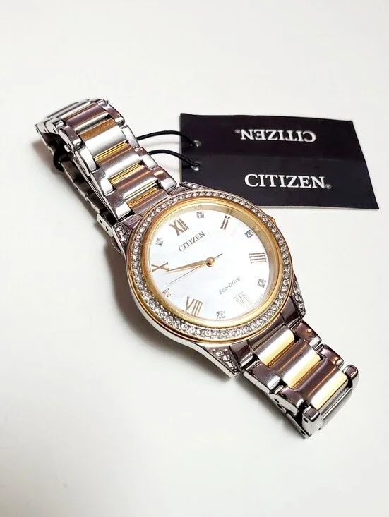 Citizen Women's Eco-Drive Silhouette Stainless Steel Two-tone Crystal 34mm Watch