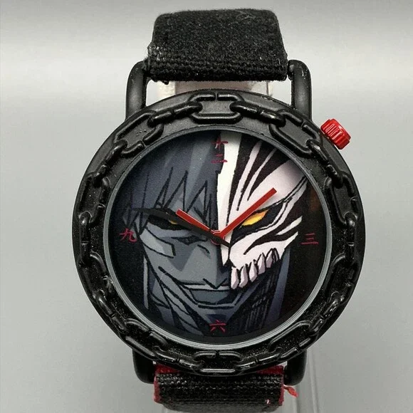 Bleach Loot Crate Exclusive Mens Watch 42mm Anime Black Red Canvas New Battery