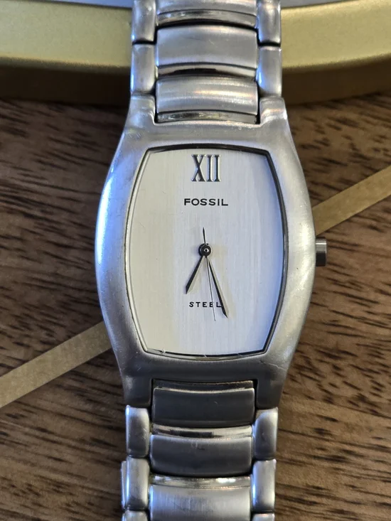 Fossil Men’s Silver Stainless Steel Bracelet Watch with Silver Dial