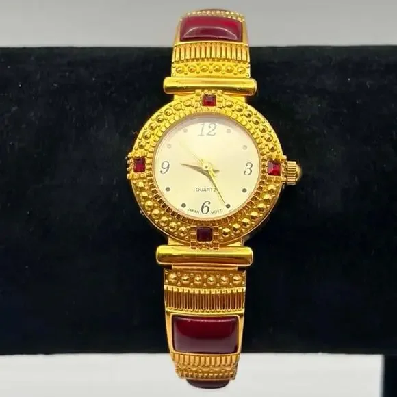 Vintage Gold & Red Watch