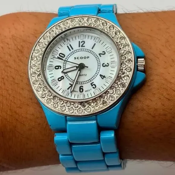 Silver & Blue Scoop Watch