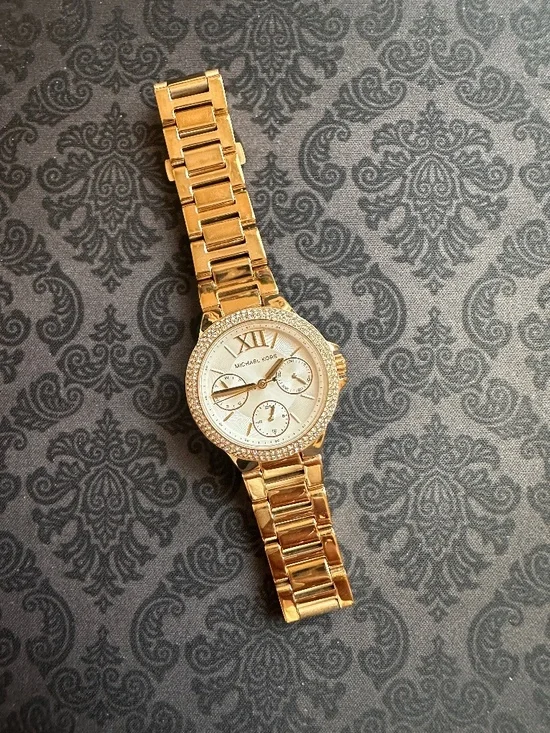 Michael Kors Mini Camille MK6844 Gold Crystal Pavé Watch 33mm