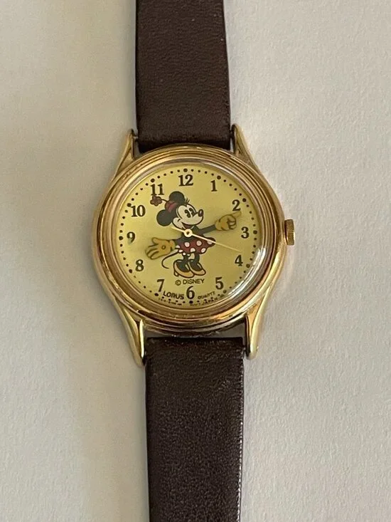 Vintage Lorus Quartz Minnie Mouse Watch with leather band