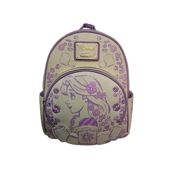 Disney Loungefly Tangled Rapunzel Floating Lanterns Mini Backpack Purple Cream