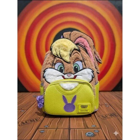 Loungefly Looney Tunes Lola Bunny Faux Fur Mini Backpack (NWT)