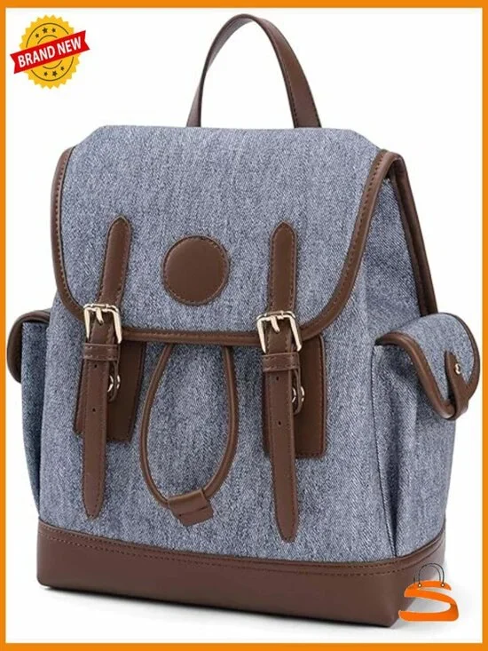 Mini Backpack Women Vegan Leather Drawstring Daypack