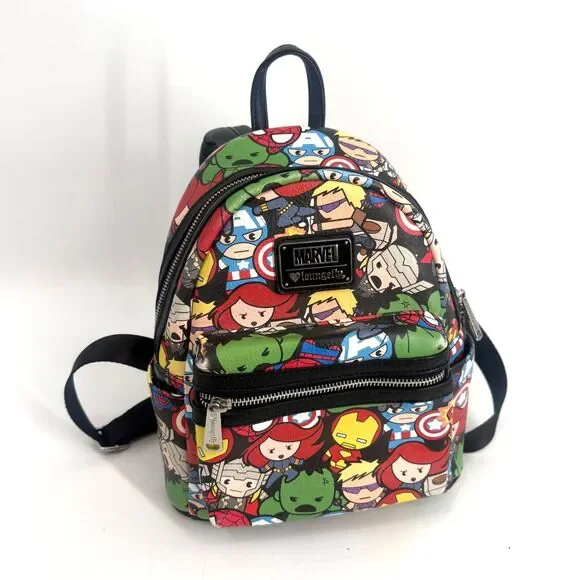 Loungefly Marvel Chibi Avengers Mini Backpack Colorful Kidcore Superhero