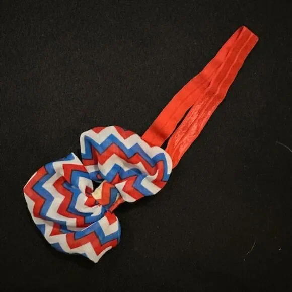 Red, White & Blue Chevron Bow Headband  7325  Handmade NWT Boutique