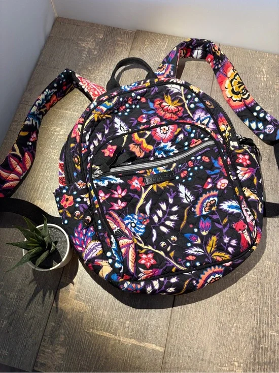Vera Bradley “Foxwoods” Quilted Backpack with Multicolor Floral Print