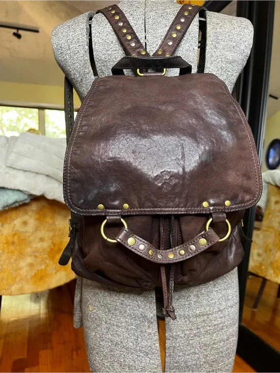 Patricia Nash Atrani Chocolate Studded Leather Backpack P358315