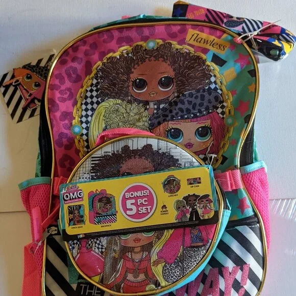 NWT LOL Surprise! Slay the Runway 5p Backpack Set Fashion L.O.L. Dolls Xmas Gift