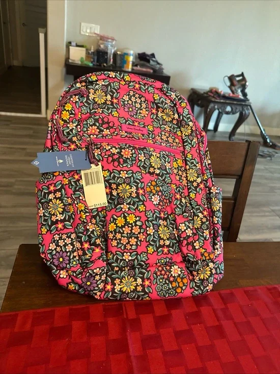 Vera Bradley Pink Floral Backpack - lighten up  Floral Print