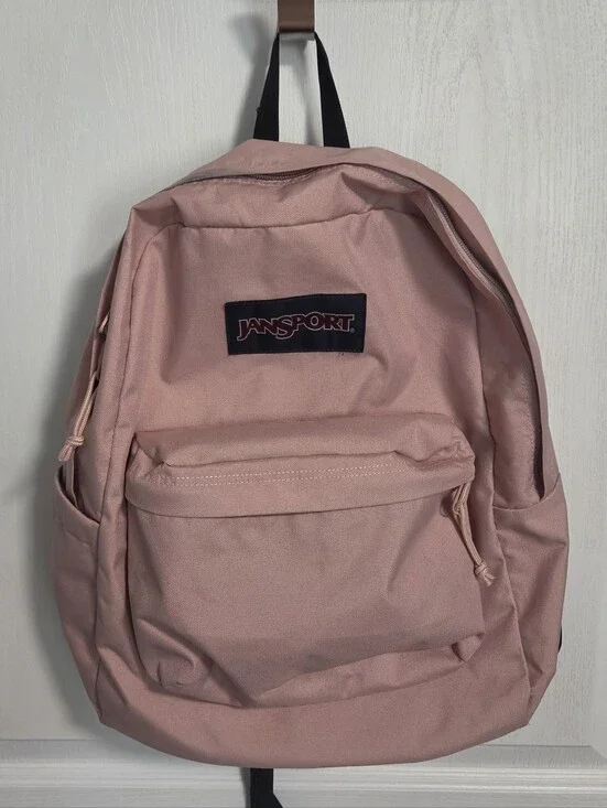 Jansport Superbreak Backpack Lightweight School Travel Pale Pink