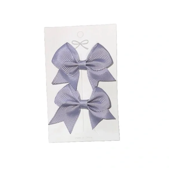 Grosgrain Hair Bow Clips Light Purple /Set of 2 Universal Hair Accessories NEW
