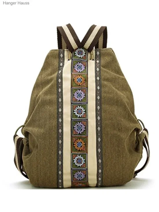 Vintage Canvas Backpack Daypack with Anti-theft Design for Travel