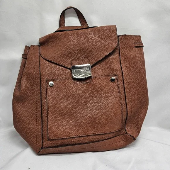 Steve‎ Madden Women's Brown Faux Leather Backpack Purse Bag