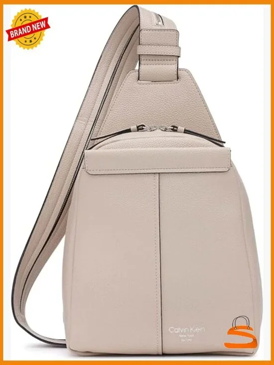 Convertible Sling Backpack, Vegan Leather, 3 Compartments, Lightweight