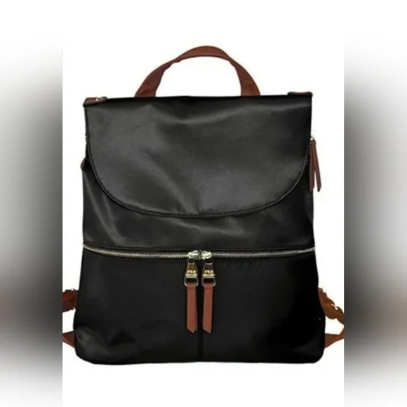 Steve Madden Black Backpack with Brown Details