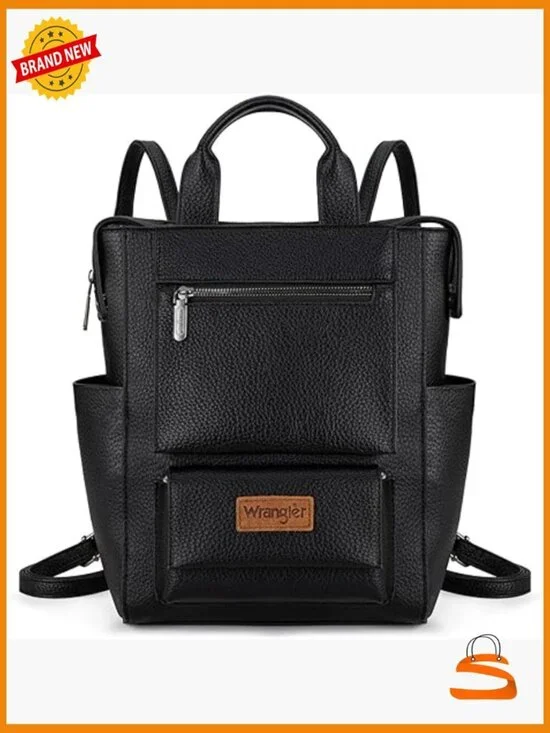 Vegan Leather Convertible Backpack Purse Anti Theft