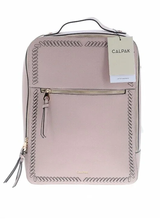 CALPAK Pale Pink Whipstitch Accent Backpack
