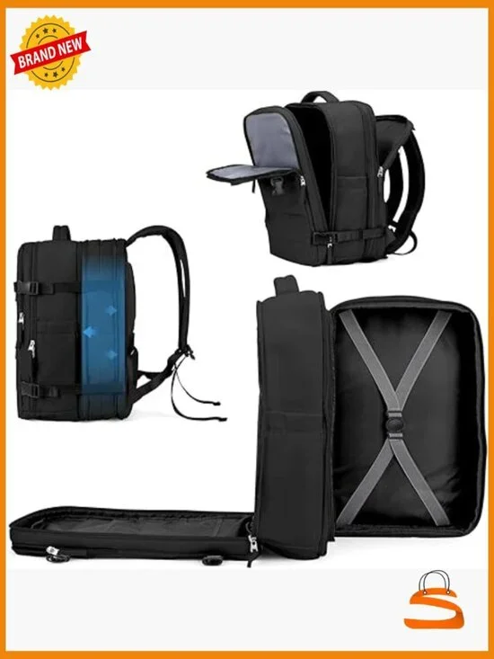 Large Travel Backpack Carry On, Expandable Hiking Rucksack, Extra Heavy Duty