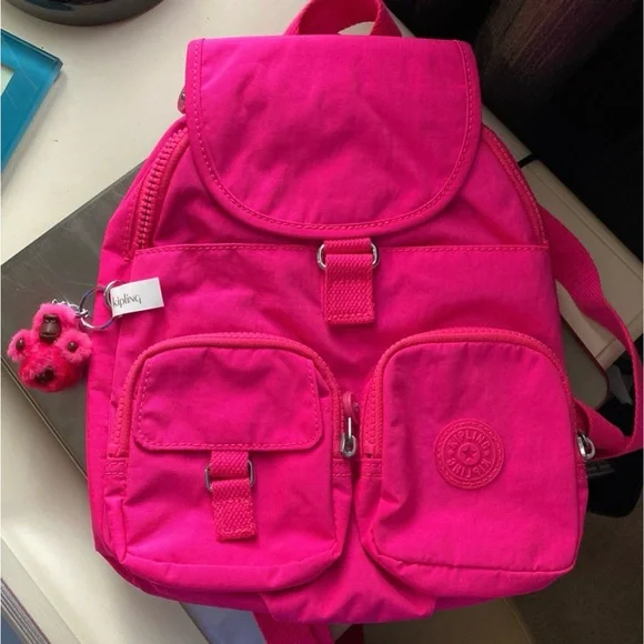 Kipling Lovebug Small Backpack With Furr  Color-hot pink
