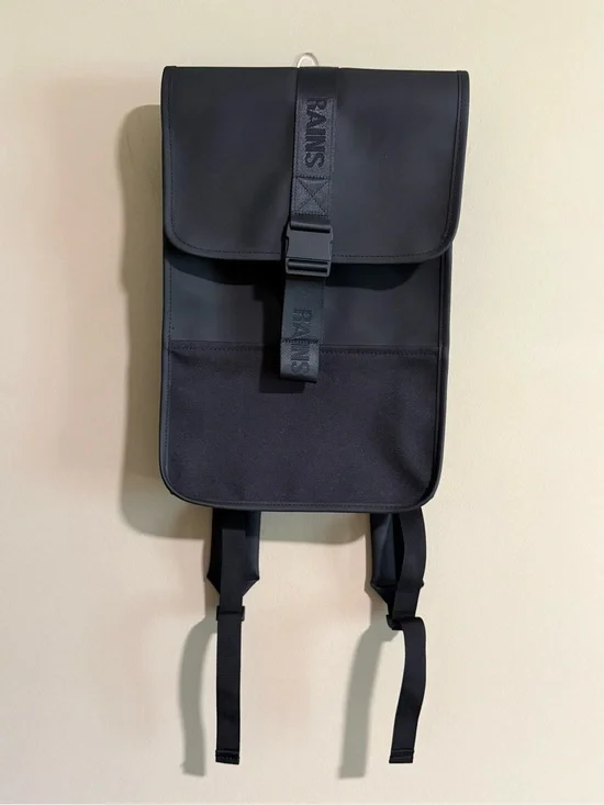 RAINS Trail Backpack Mini Black Waterproof Unisex Laptop Bag