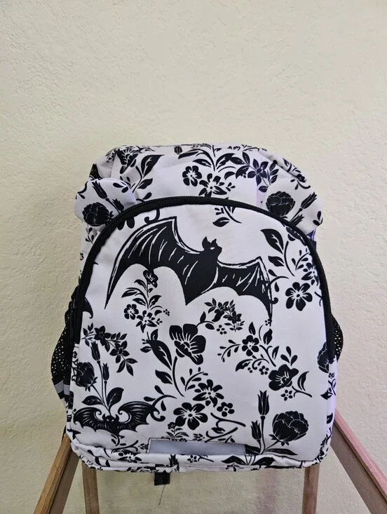 Feifeiyu Black & White Floral Bat Print Backpack - Women Bags