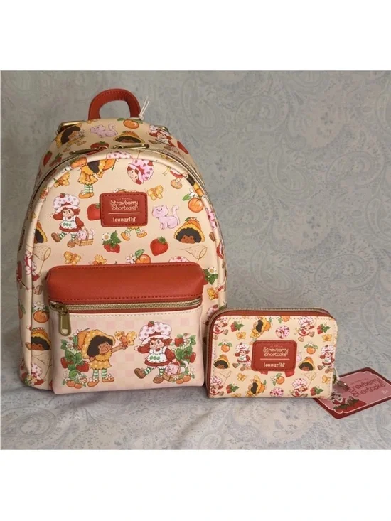 Loungefly Strawberry Shortcake & Orange Blossom Faux Pebbled Leather Set