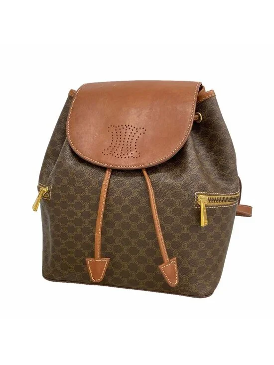 Celine Backpack Macadam Brown Gold