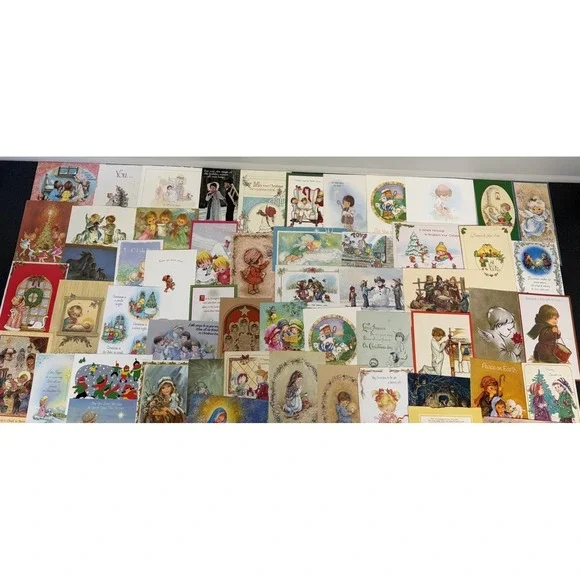 Vintage Christmas Cards Fronts ONLY Traditional Scrapbooking Decoupage Lot 50+